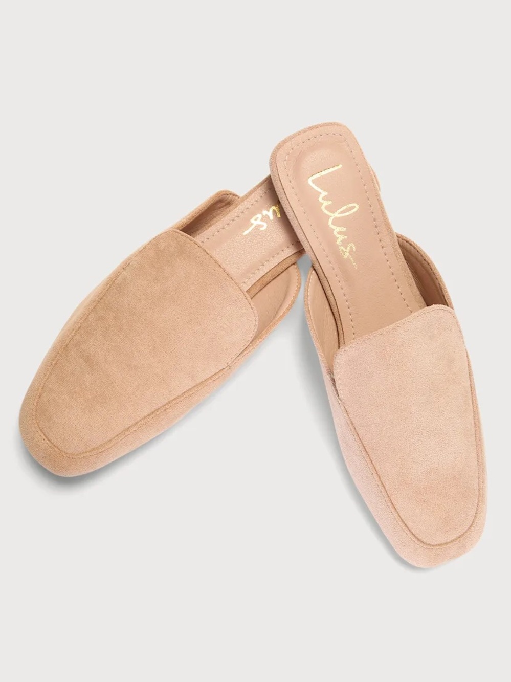 Lulu's Nude Suede Slip-On Mules Size 9